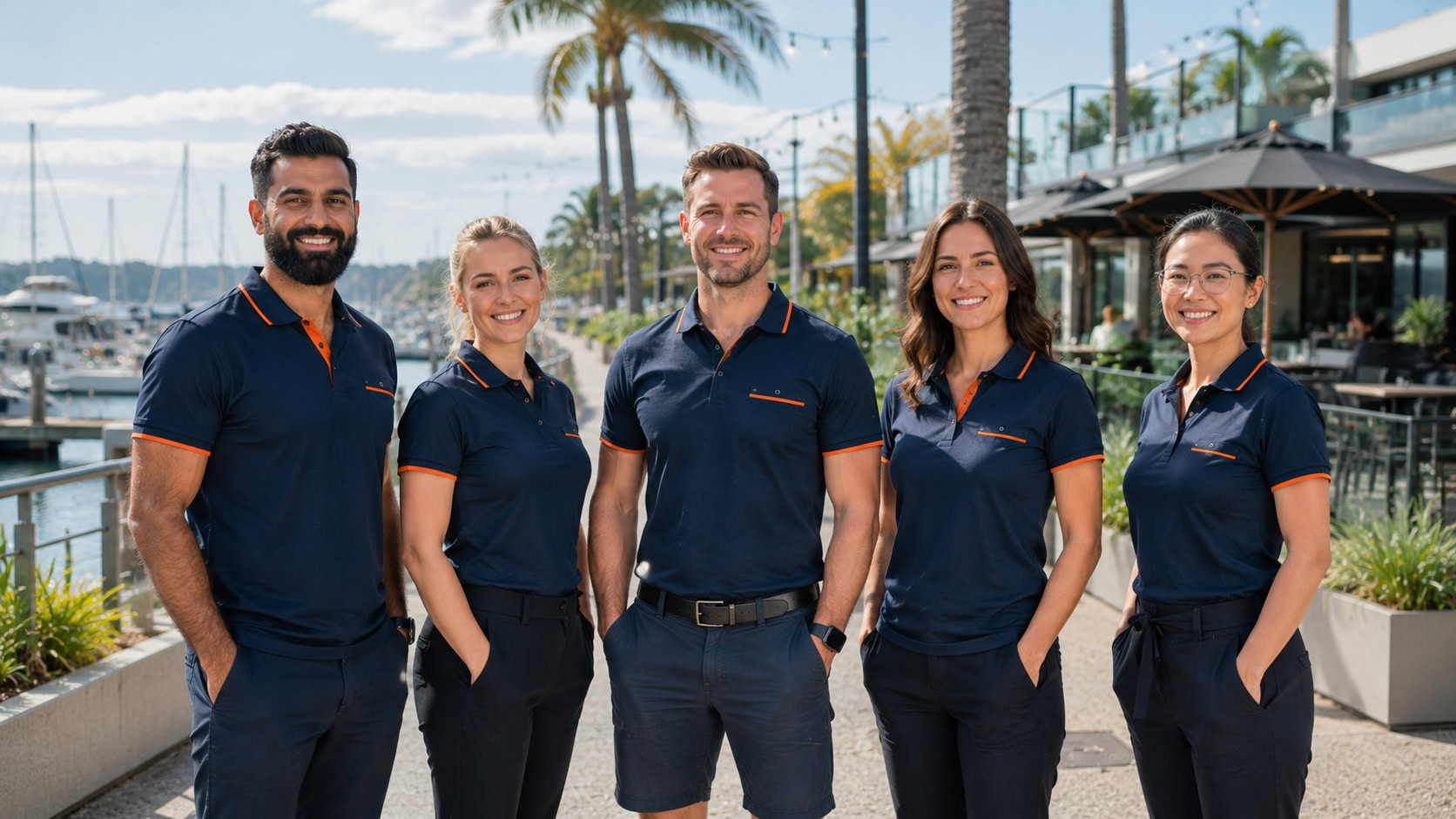 Branded polos for a Redlands bayside business