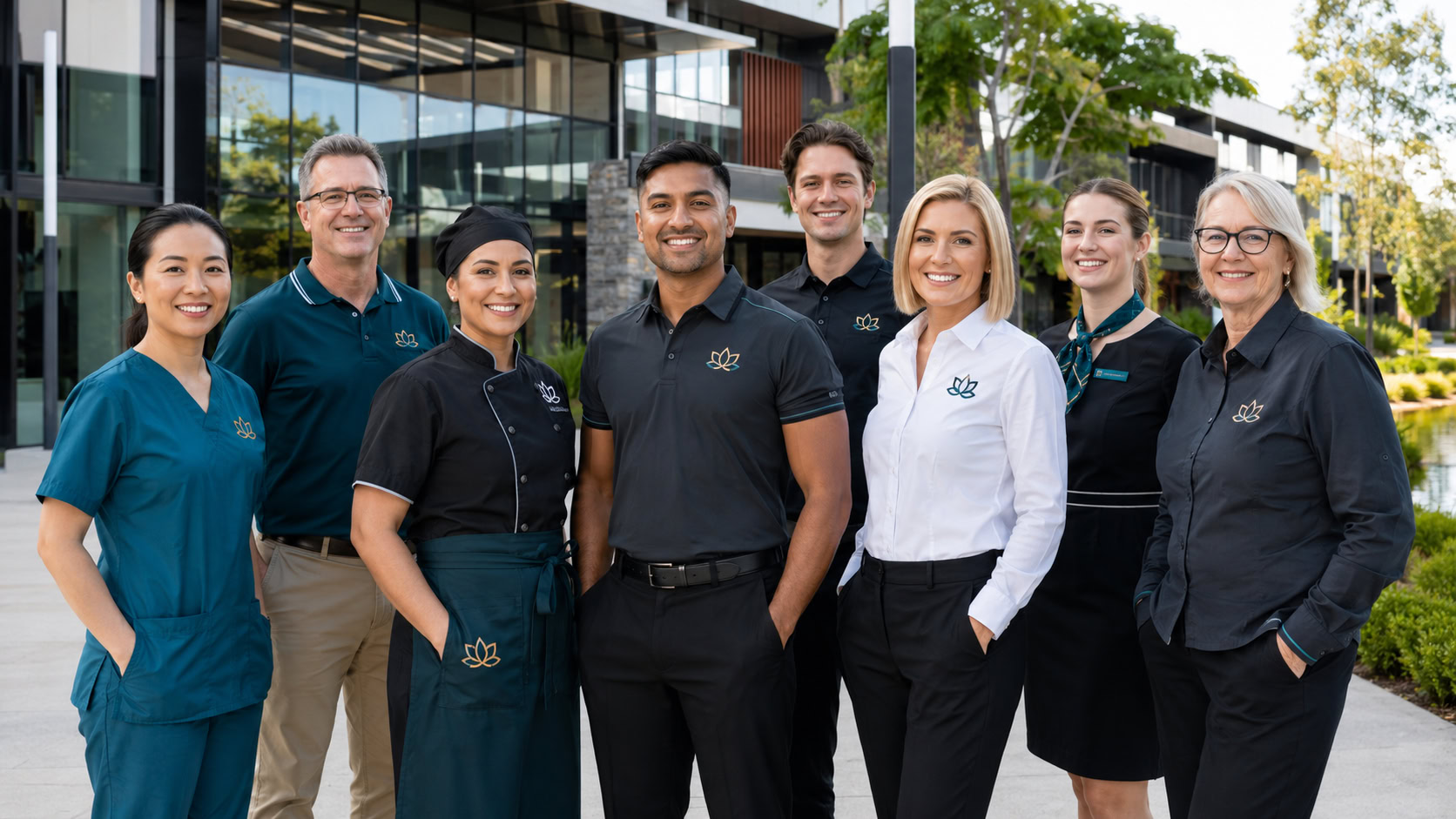 Branded uniforms for a new Springfield business