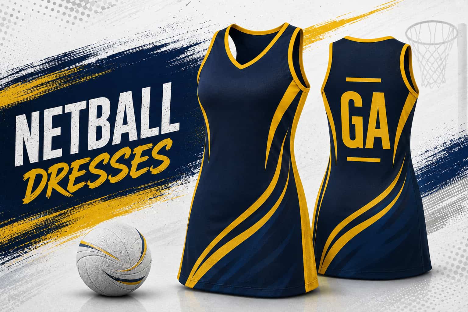 Sublimated netball dresses for a junior netball club in Ripley