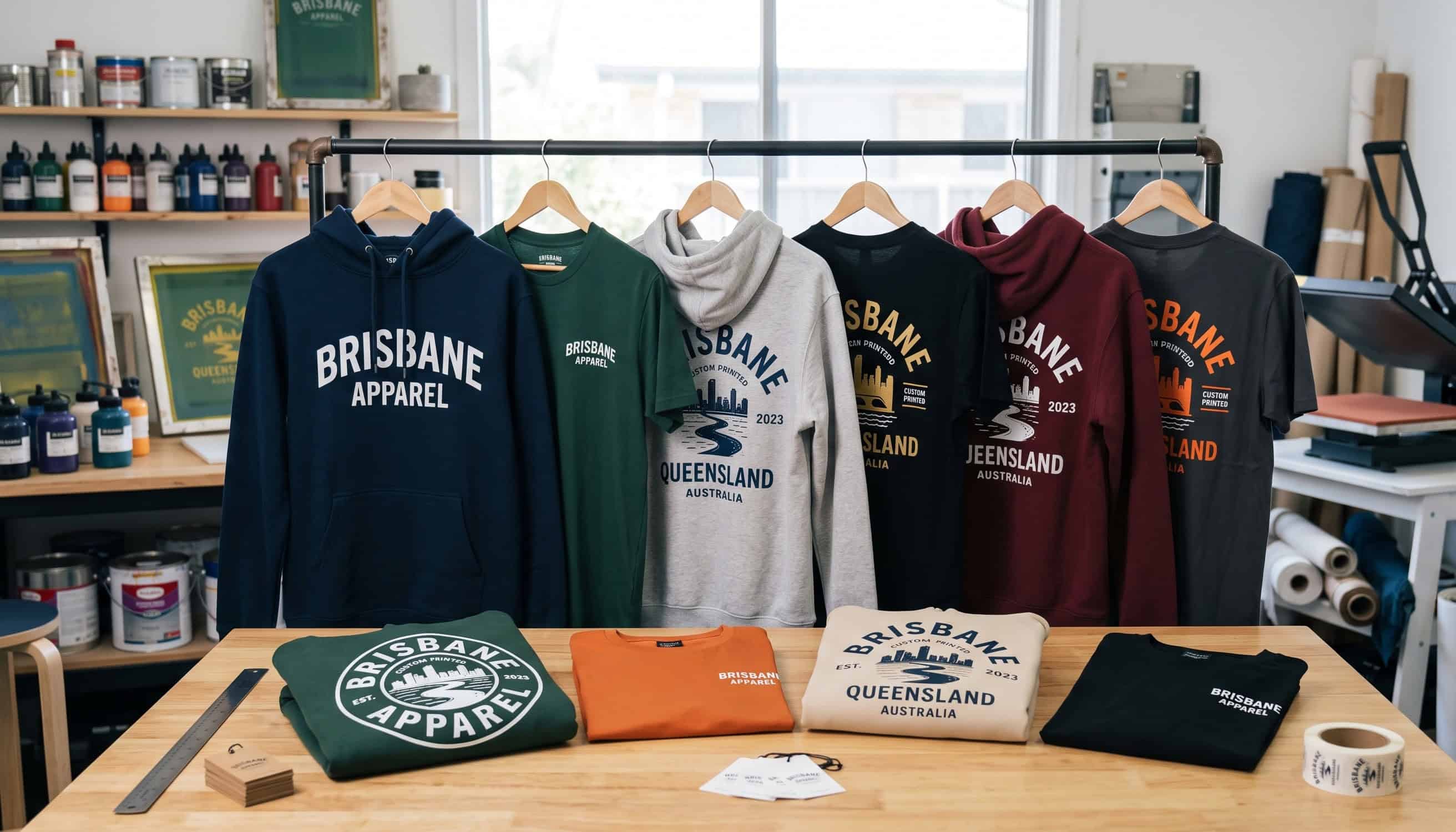 Custom printed hoodies and tees for a Brisbane business