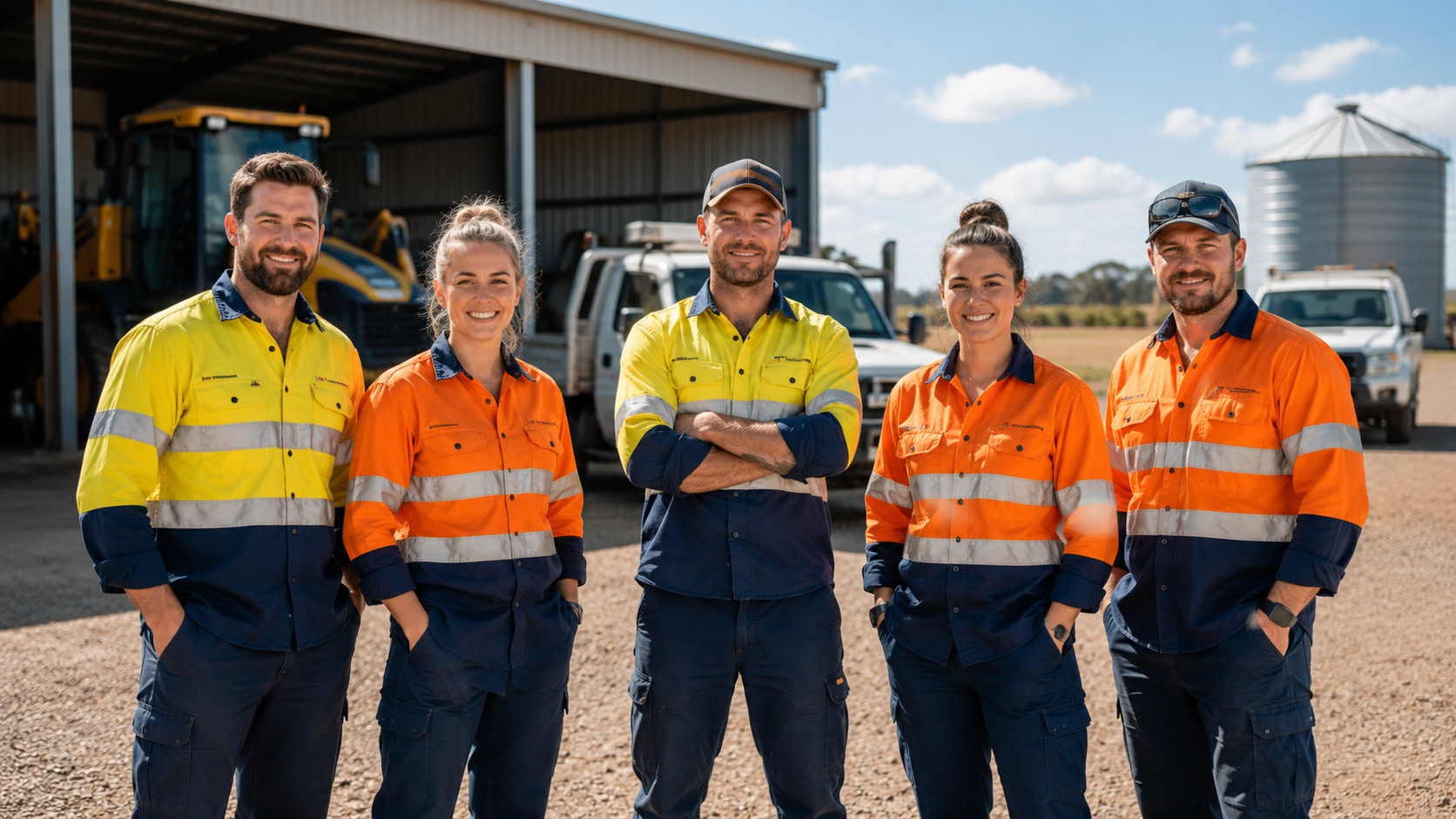 Branded hi-vis and work shirts for a Toowoomba trade business