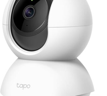 TP-Link Tapo Pan/Tilt Home Security Wi-Fi Camera – 1080p, 360°, night vision, alarm, 2-way audio, 24/7 live view, voice control, Tapo APP, Alexa, Google Assistant, No hub required (Tapo TC70)
