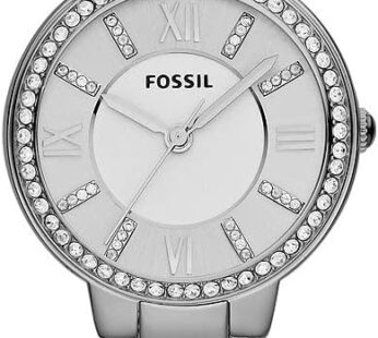 Fossil Women’s Virginia Stainless Steel Crystal-Accented Dress Quartz Watch
