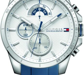 Tommy Hilfiger Men’s ‘COOL SPORT’ Quartz Stainless Steel and Silicone Casual Watch, Color:Blue (Model: 1791349)