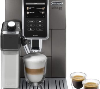 De’Longhi Dinamica ECAM350.75.S, Fully Automatic Coffee Machine, Bean to Cup Coffee Machine, LatteCrema System Frother, Automatic Recipes, LCD Touchscreen, Silver