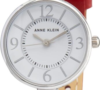 Anne Klein Womens Quartz Watch, Analog Display and Leather Strap