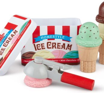Melissa & Doug 4087 Scoop and Stack Ice Cream Cone Magnetic Pretend Play Set