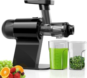 Keenray Cold Press Juicer, Masticating Juicer Machines, Celery Juicer with Quiet Motor Reverse Function, High Juice Yield Slow Juice Extractor for Vegetable and Fruit, Black, EL20