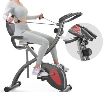 PROIRON 3-in-1 Folding Exercise Bike | Upright and Recumbent Foldable Stationary Bike | Magnetic Fitness Bike Indoor with Back Rest, Sensors, Arm Resistance | F-Bike for Home Cardio Training, 120kg