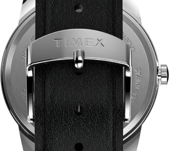 Timex Easy Reader 38mm Leather Strap Watch, Black/White, Easy Reader 38mm Leather Strap Watch