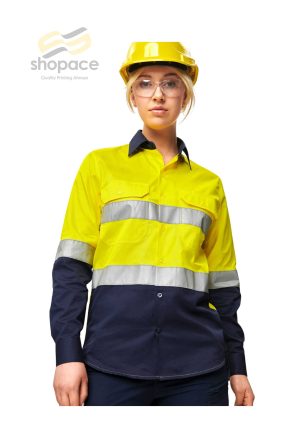 Unisex Hi Vis Cool-Breeze Safety LS Shirt (Generic Tape) - Image 1