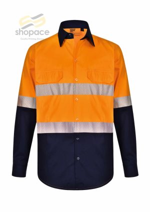 Unisex Hi VIS COOL-BREEZE SAFETY LS SHIRT (SEGMENTED TAPE) - Image 2