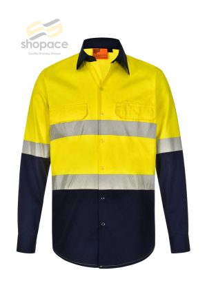Unisex Hi VIS COOL-BREEZE SAFETY LS SHIRT (SEGMENTED TAPE) - Image 3