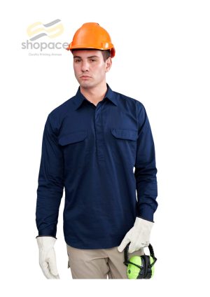 UNISEX COOL BREEZE CLOSED FRONT LS WORK SHIRT - Image 3