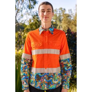 Women's Flock Around & Find Out Orange Day/Night Hi Vis Work Shirt - Image 1