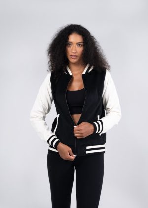 500gsm Women's/Junior Wool Blend Soft Shell Varsity Jacket - Image 3