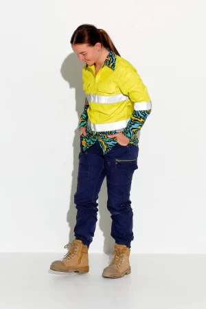 Women's Spun Out Yellow Day/Night Hi Vis Workshirt - Image 3