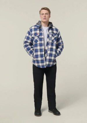 Quilted Flannel Hooded Shacket - Image 10