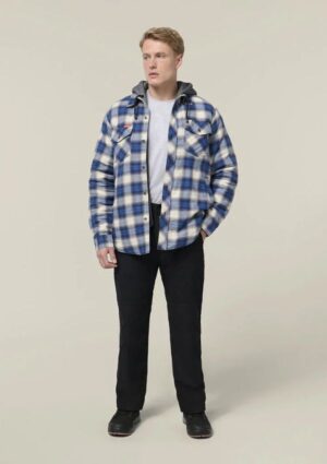 Quilted Flannel Hooded Shacket - Image 11