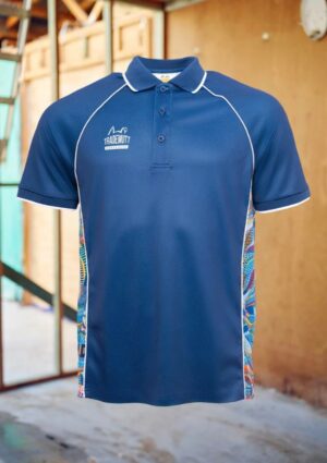 Unisex Navy Snazzy Polo - Image 2