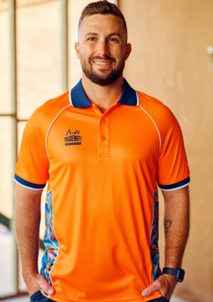 Unisex Orange Snazzy Polo - Image 3