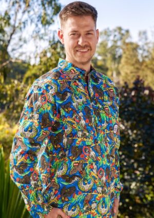 Men's Light Weight Flock Around & Find Out Half Button Work Shirt - Image 3