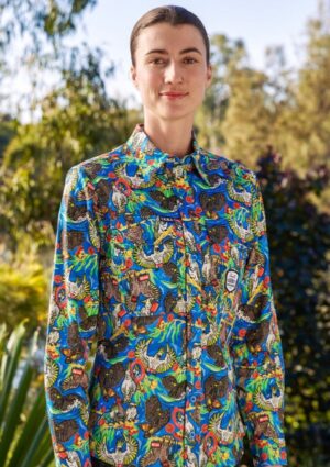 Women's Light Weight Flock Around & Find Out Full Button Work Shirt - Image 3