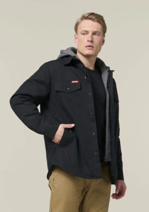 Quilted Solid Shacket - Image 3