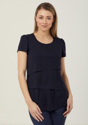 Matt Jersey Short Sleeve Layered Top - Image 1