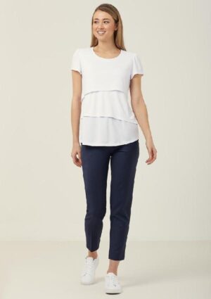 Matt Jersey Short Sleeve Layered Top - Image 9