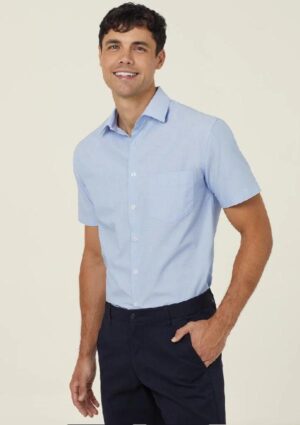 Poly Cotton End On End Short Sleeve Shirt - Image 2