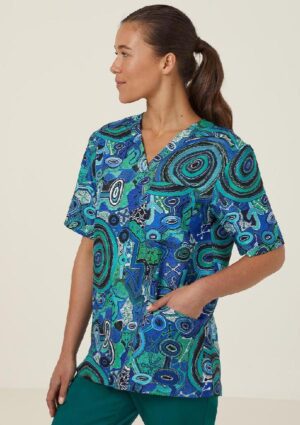 Warlu Indigenous Scrub V-Neck Top - Image 2