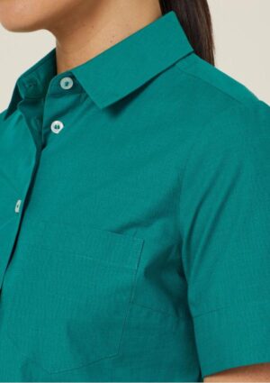 Poly Cotton End On End Short Sleeve Shirt - Image 5