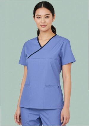 Womens Contrast Scrub Top - Image 1