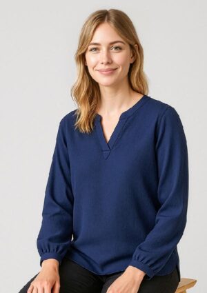 Womens Ruche Long Sleeve Blouse - Image 6