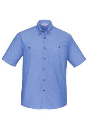 Mens Chambray Short Sleeve Shirt - Image 2