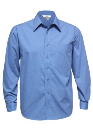 Mens Micro Check Long Sleeve Shirt - Image 2
