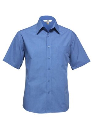 Mens Micro Check Short Sleeve Shirt - Image 4