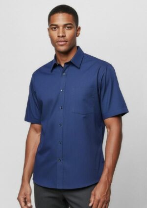 Mens Micro Check Short Sleeve Shirt - Image 1