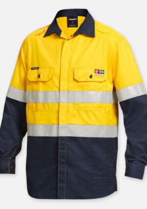 Shieldtec LENZING™ FR Hi-Vis Spliced Open Front Taped Shirt PPE2 - Image 3