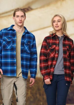 UNISEX QUILTED FLANNEL SHIRT-STYLE JACKET - Image 1