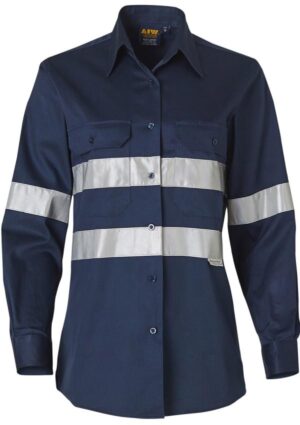 WT08HV WOMEN'S COTTON DRILL WORK SHIRT WITH 3M TAPES - Image 3