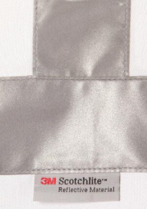 WT09HV Mens White Safety Shirt with X Back Biomotion Tape Configuration - Image 3