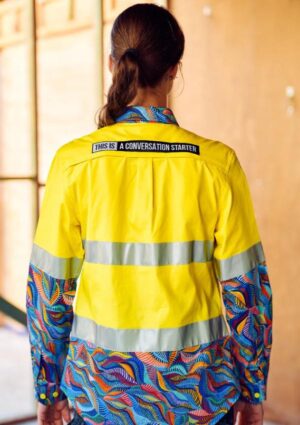 Women's Snazzy Yellow Day/Night Hi Vis 2.0 Full Button Work Shirt - Image 4