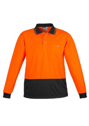 Unisex Hi Vis Basic Long Sleeve Polo - Image 2