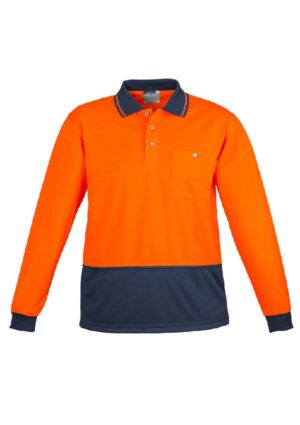 Unisex Hi Vis Basic Long Sleeve Polo - Image 4