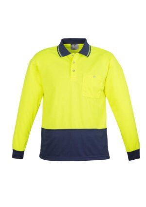 Unisex Hi Vis Basic Long Sleeve Polo - Image 8