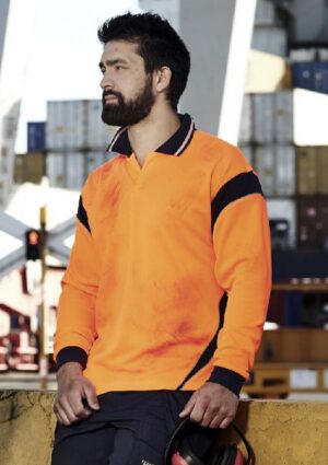 Mens Hi Vis Aztec Long Sleeve Polo - Image 1