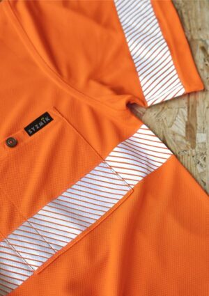 Unisex Hi Vis Segmented Tape Short Sleeve Polo - Image 4
