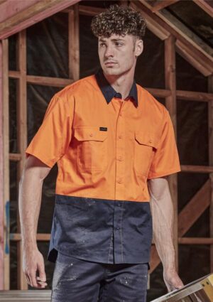 Mens Hi Vis Short Sleeve Shirt - Image 1